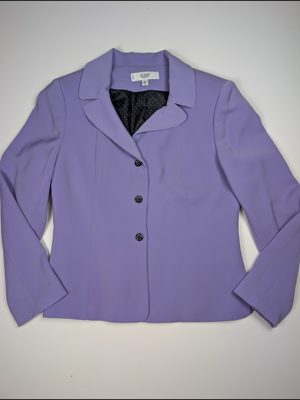 Le Suit Essentials Lavender Blazer Jacket Petite 10P Purple Poly Blend